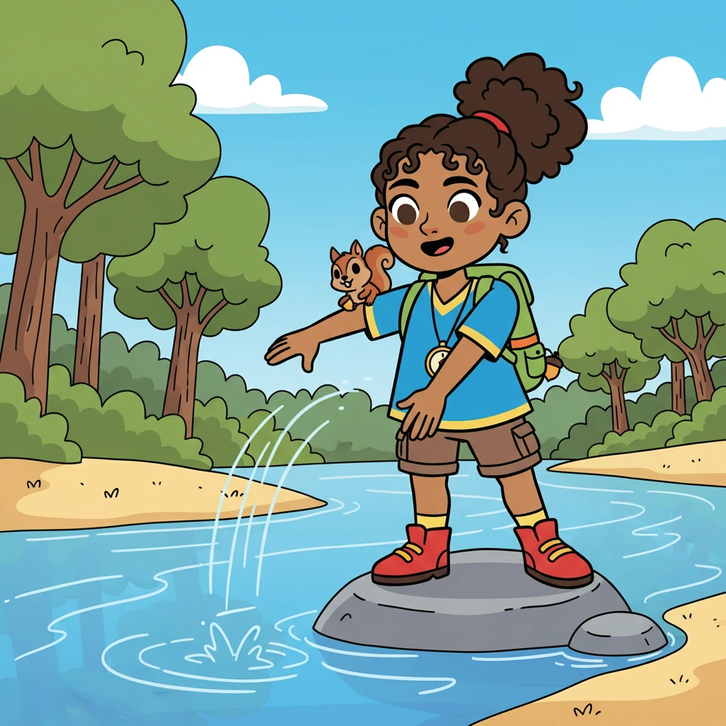 Nima, a young girl with eyes like the river, lived beside a wide, flowing waterway. The river was her friend, whispering secrets of the forest and the animals that roamed within it. She knew every bend, every ripple, every hidden cove.