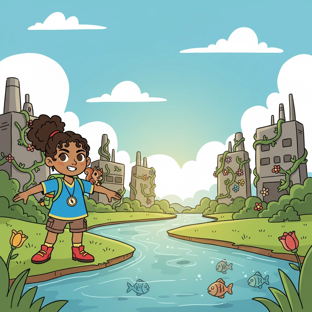 Slowly, things began to change. The machines slowed, then stopped. The river began to heal, its waters clearing, the fish returning. Nima, with the river's help, had shown the power of listening and protecting the natural world.