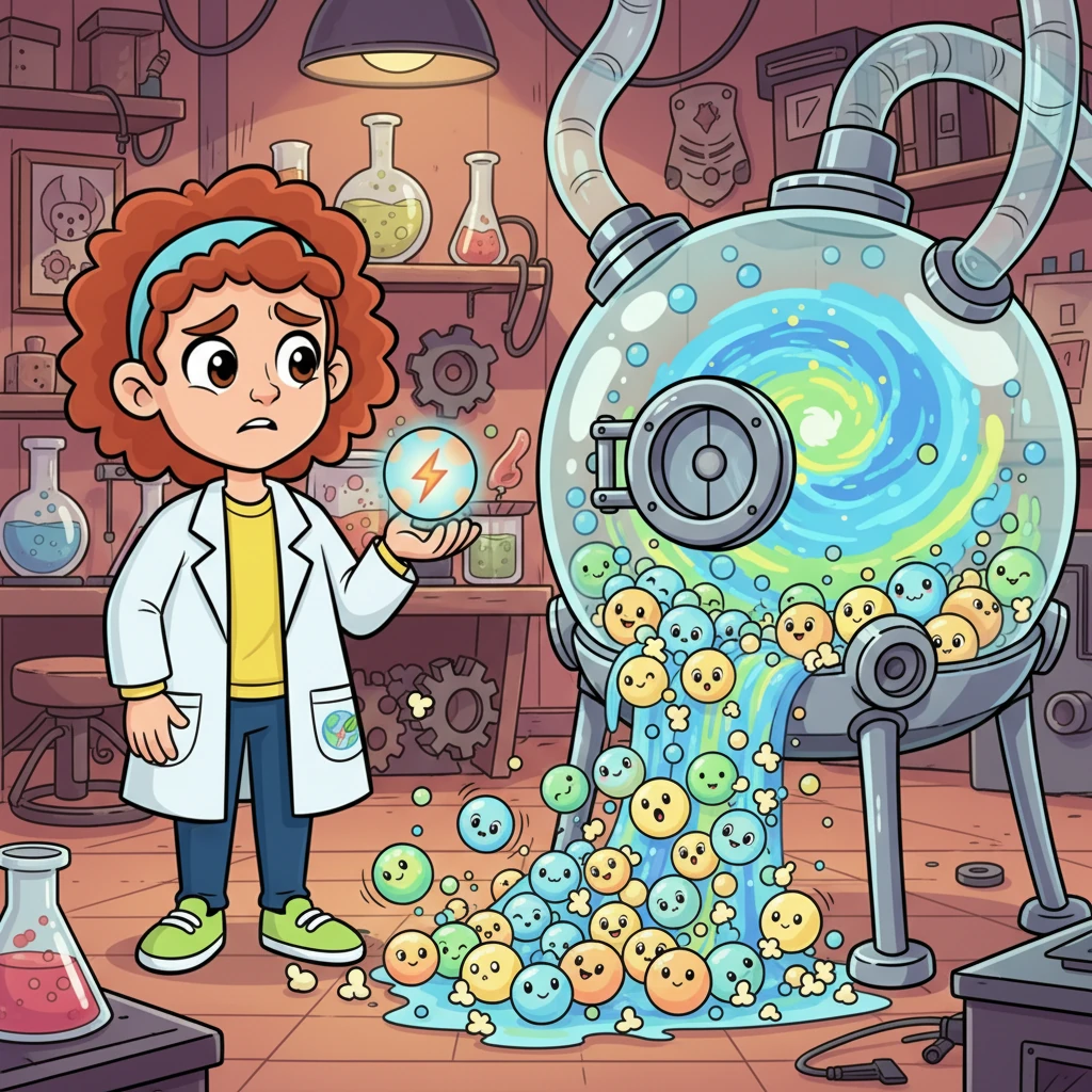 But there's a big problem! Where can all of Hoppy's energetic friends be stored safely until they're needed? A giant, shiny tank looks far too small for so much energy.