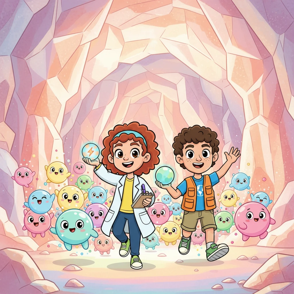 Hoppy and his bubbly friends rush in, filling the enormous salt cavern with their cheerful, shimmering energy. They are safe and sound, ready for their big moment.
