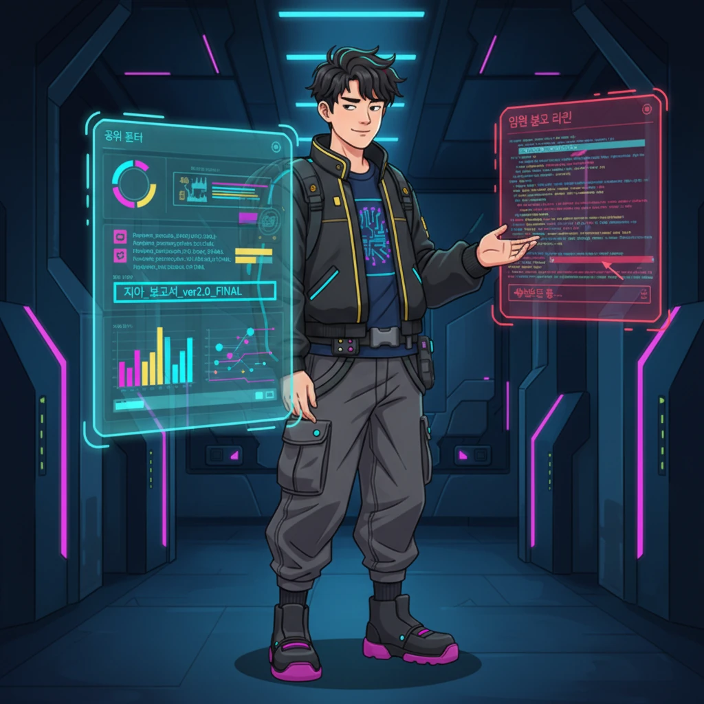 김민준은 공유 폴더에 접속하고, 지아의 업데이트된 파일을 보며 무표정한 얼굴을 유지한다. 잠시 망설이더니 미묘한 비웃음이 입가에 번진다. 그는 빠르게 별도의 터미널을 열어, 원래의 잘못된 수치가 담긴 보고서의 새로운 버전을 만들어 임원 보고 라인에 올린다. 그의 경력과 직위는 원래의 일정에 달려 있었다.