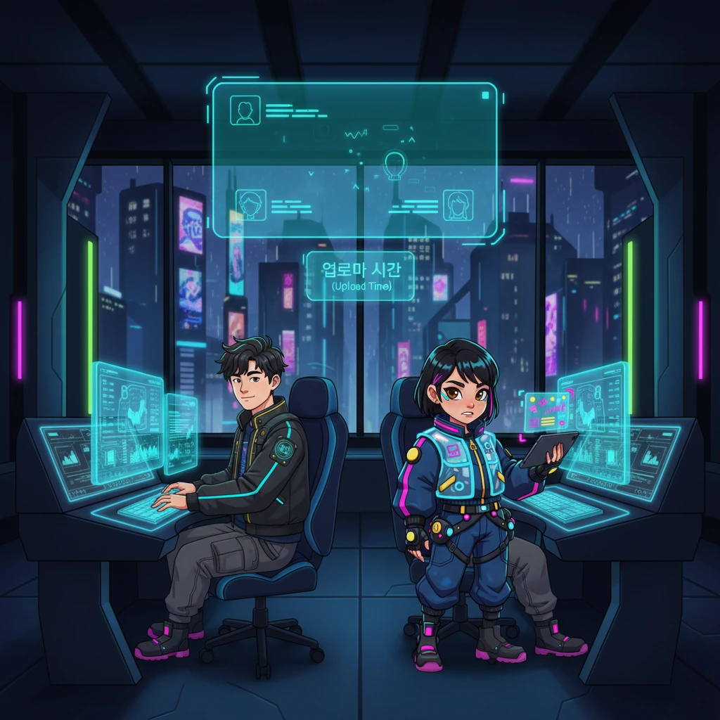 팀의 디지털 채팅창에서 축하 메시지가 갑자기 멈춘다. 팀원들은 조용히 채팅창을 닫고, 그들의 아바타는 어두운 배경 속으로 사라진다. 민준은 여전히 프로페셔널한 태도로 추가 자료를 준비하겠다고 말한다. 지아는 불안감에 휩싸여 수정 파일의 업로드 시간을 다시 확인한다.