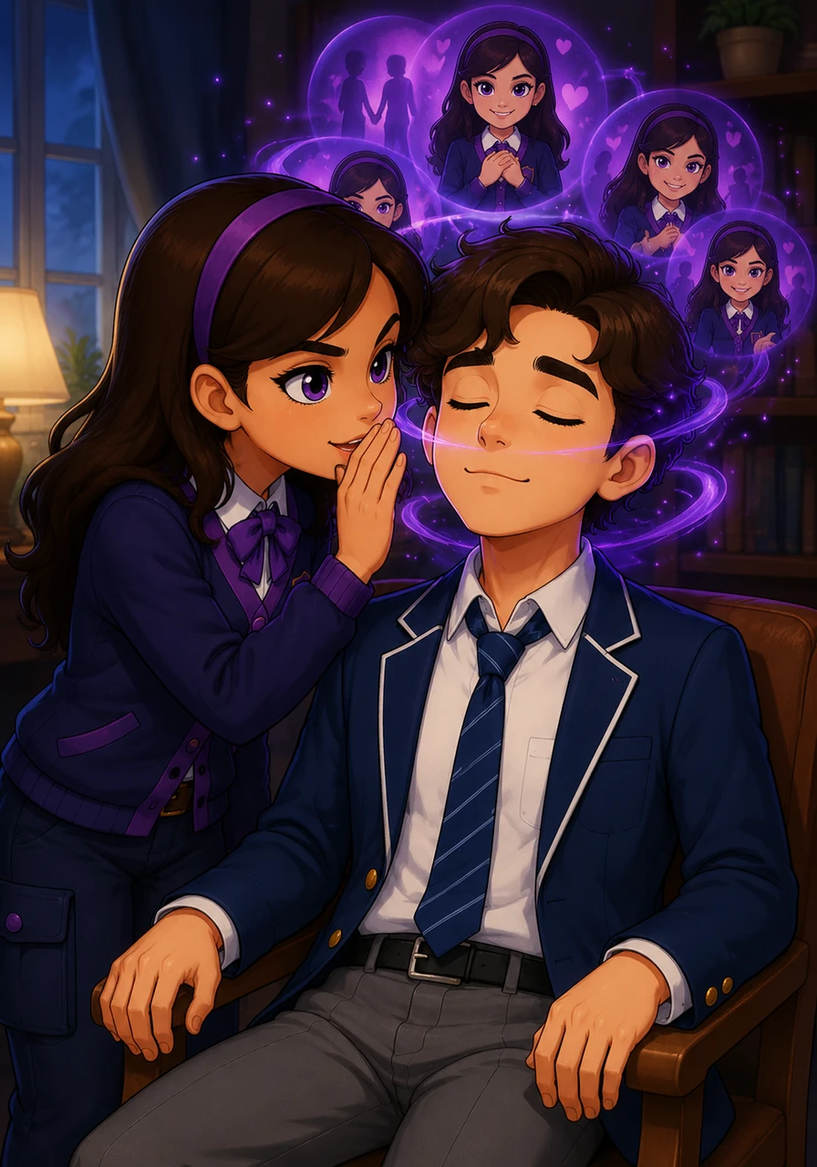 Leaning closer, Elara whispered soft instructions, planting seeds of affection and loyalty deep within his subconscious mind. She spoke of a connection that didn't exist before, weaving a new reality where she was the center of his world.