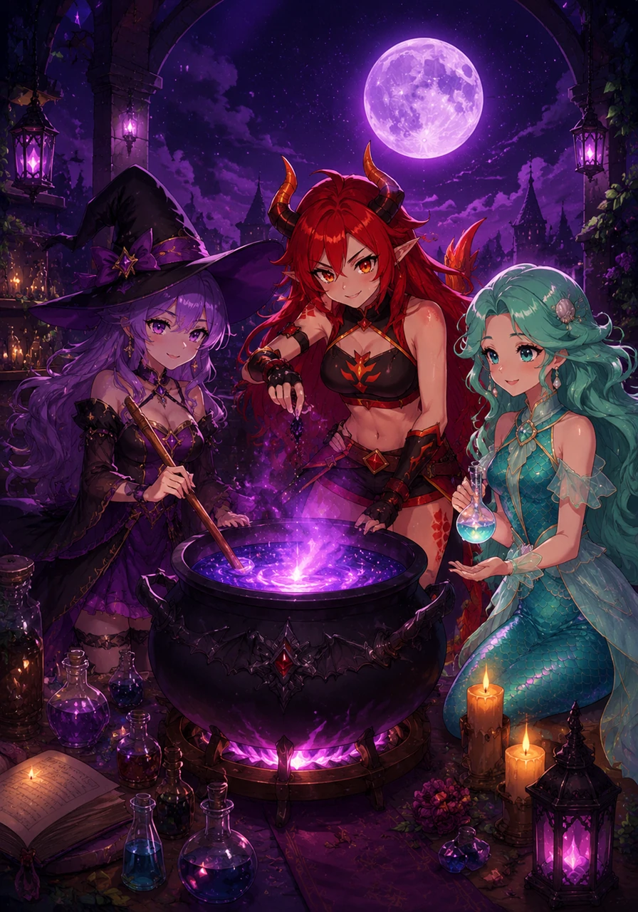 As the moon rose, Willow the witch and Val the vampire took the lead for the Midnight Alchemy class. Under the purple sky, they brewed a potion of starlight and shadows, demonstrating how darkness and light can work in perfect harmony.