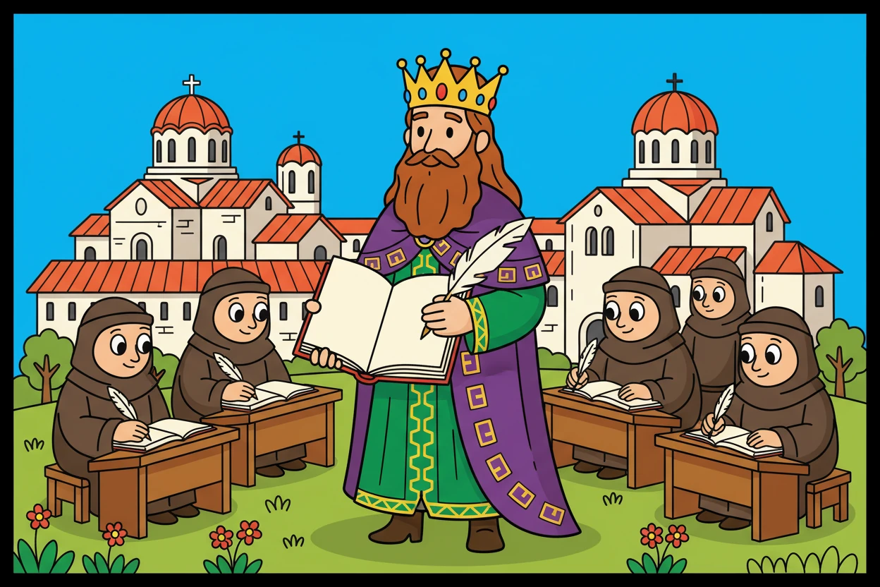 Златният век на България, по времето на цар Симеон Велики, бил период на голям разцвет. Бояна научила за красивите църкви, манастири и развитието на книжовността. Тя си представила как се пишат книги на кирилица.