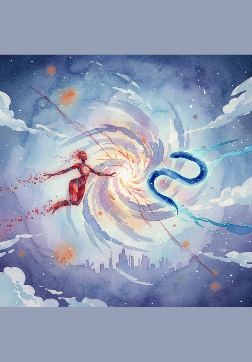 They accelerate toward the center of the sky, their paths perfectly aligned for an encounter. The air around them seems to hum with the anticipation of their meeting.