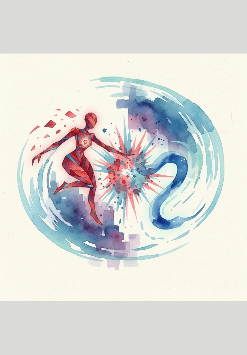 Suddenly, they bounce off each other with incredible velocity, sent spinning in opposite directions. The momentum carries them faster than they have ever traveled.