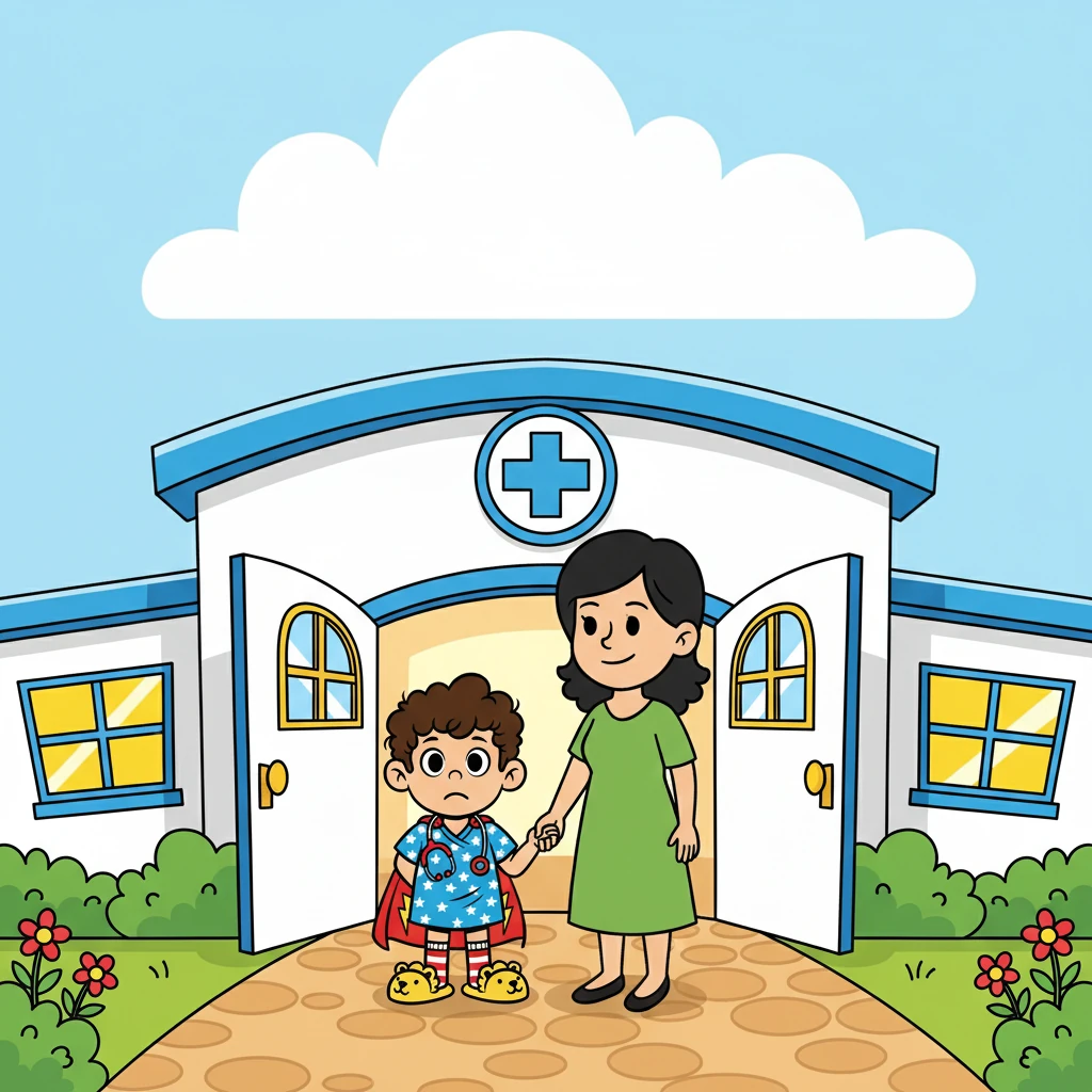 Di depan rumah sakit yang besar, Bintang merasa sedikit gugup. Ia memegang erat tangan Mama. Pintu rumah sakit terbuka lebar, menyambut mereka.