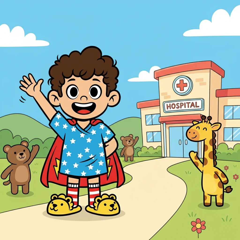 Keesokan harinya, Bintang sudah sehat kembali. Ia mengucapkan selamat tinggal pada teman-temannya di rumah sakit. Bintang kini tahu, rumah sakit tidak menakutkan lagi!