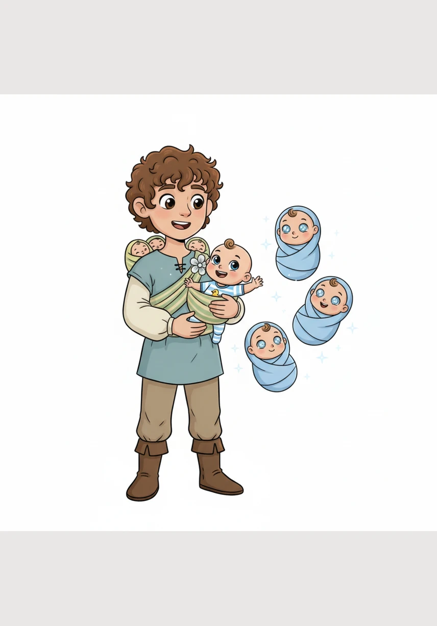 A blossom touches Zack, giving him a giggle that can bring joy to anyone, while another touches Zeon, making his eyes glow to guide them through any danger. The babies reach out their tiny hands, mesmerized by the sparkling magic surrounding them.