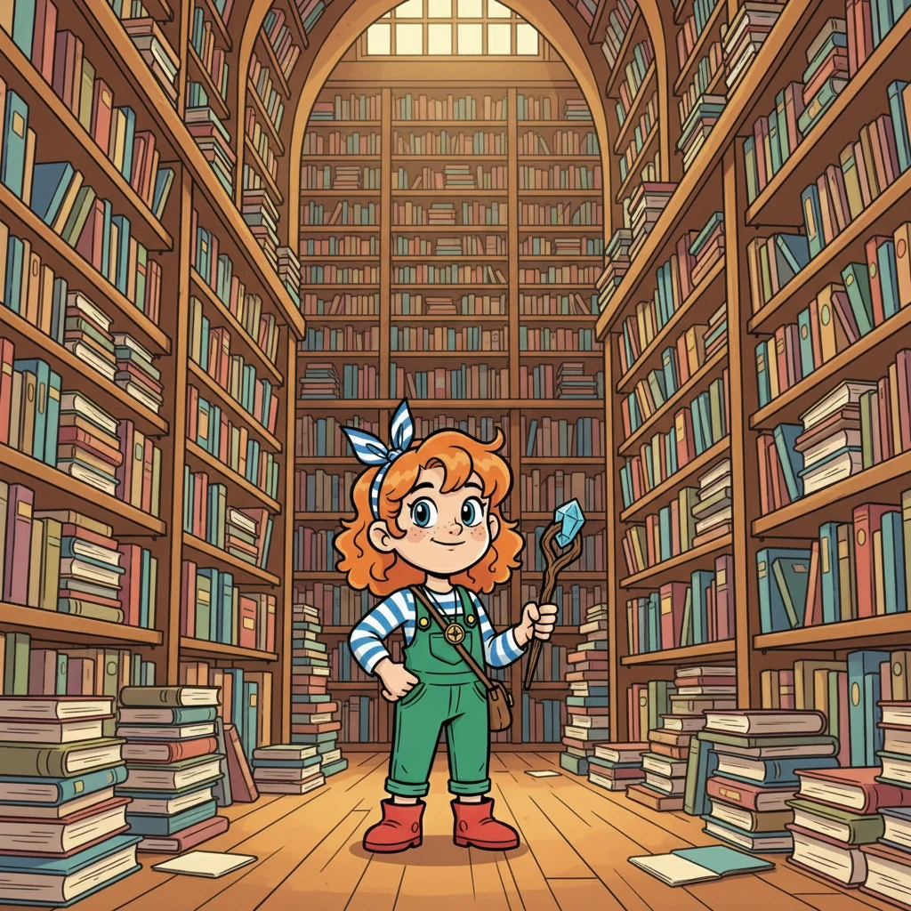 Ifsene, un petit garçon aux yeux curieux, entra dans une immense bibliothèque. Les étagères débordaient de livres, chacun promettant une nouvelle histoire. Il se sentait minuscule au milieu de tous ces trésors de papier.