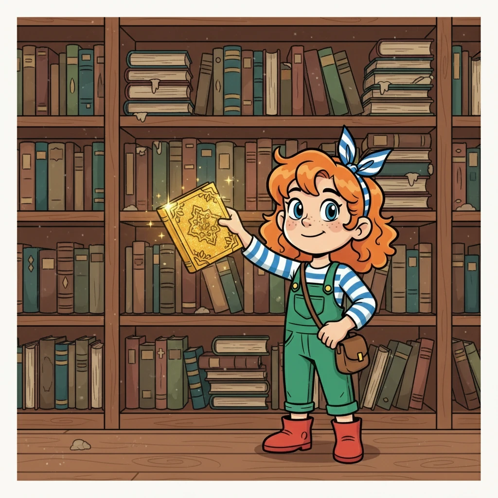 Il s'approcha d'une étagère remplie de livres anciens et poussiéreux. Ses doigts frôlèrent les couvertures jusqu'à ce qu'il en trouve un avec une dorure étincelante. Il le retira délicatement.