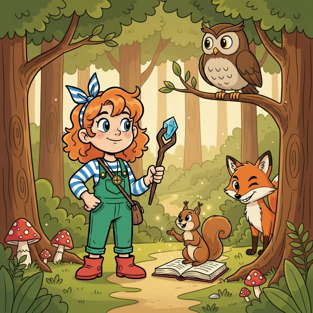 L'écureuil lui expliqua que grâce au livre, il pouvait comprendre le langage des animaux. Ensemble, ils partirent à l'aventure, explorant la forêt et rencontrant d'autres créatures fascinantes, comme un renard malicieux et un hibou sage.