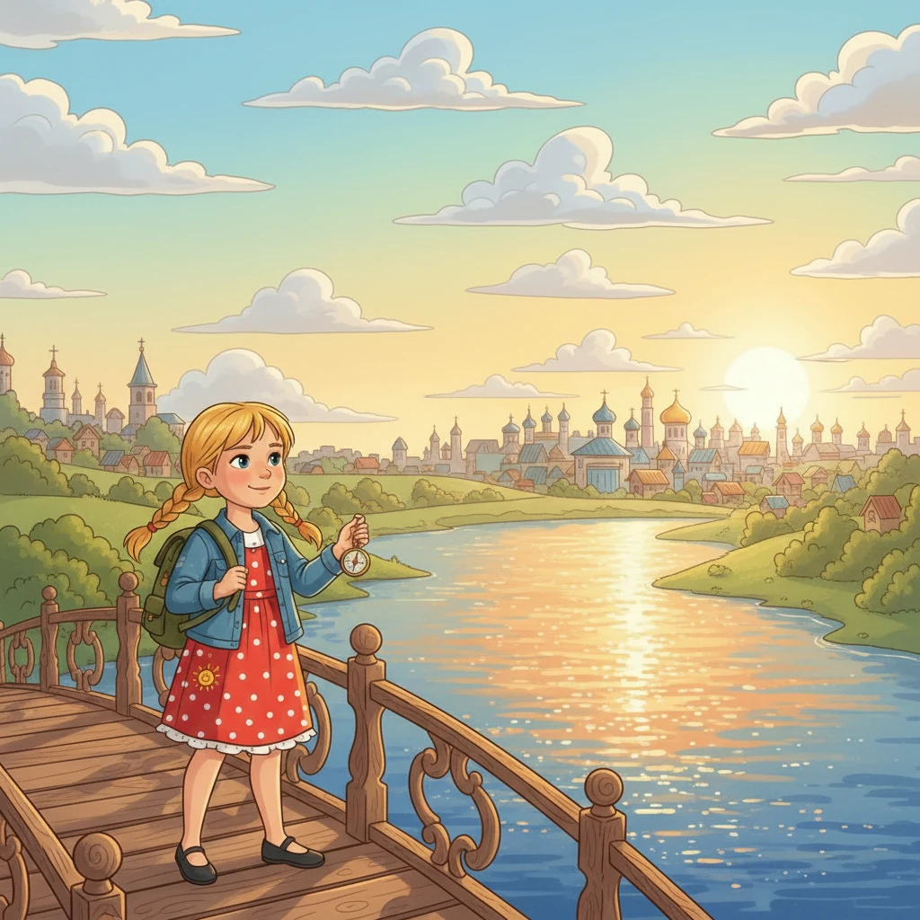 Далее Маша отправилась на пешеходный мост через реку Урал. Она с восхищением смотрела, как солнечные лучи отражаются в воде. Она почувствовала себя настоящим исследователем, открывающим новые горизонты.