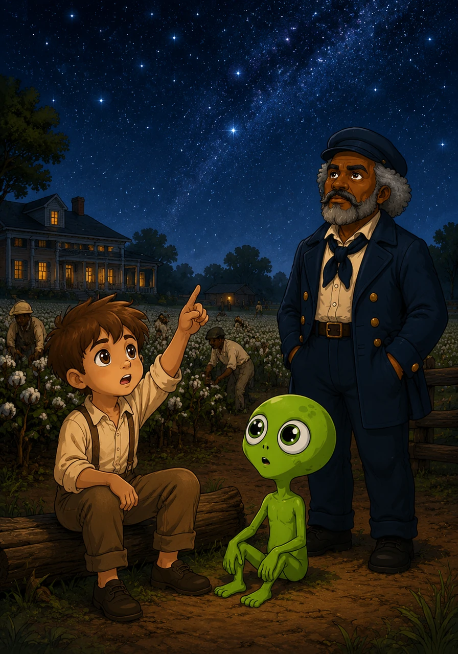Frederick was born on a plantation in Maryland long ago, surrounded by the shadows of slavery but carrying a bright spark of hope in his heart. Even as a young boy, he watched the stars from the fields and knew he was meant to be as free as the wind.