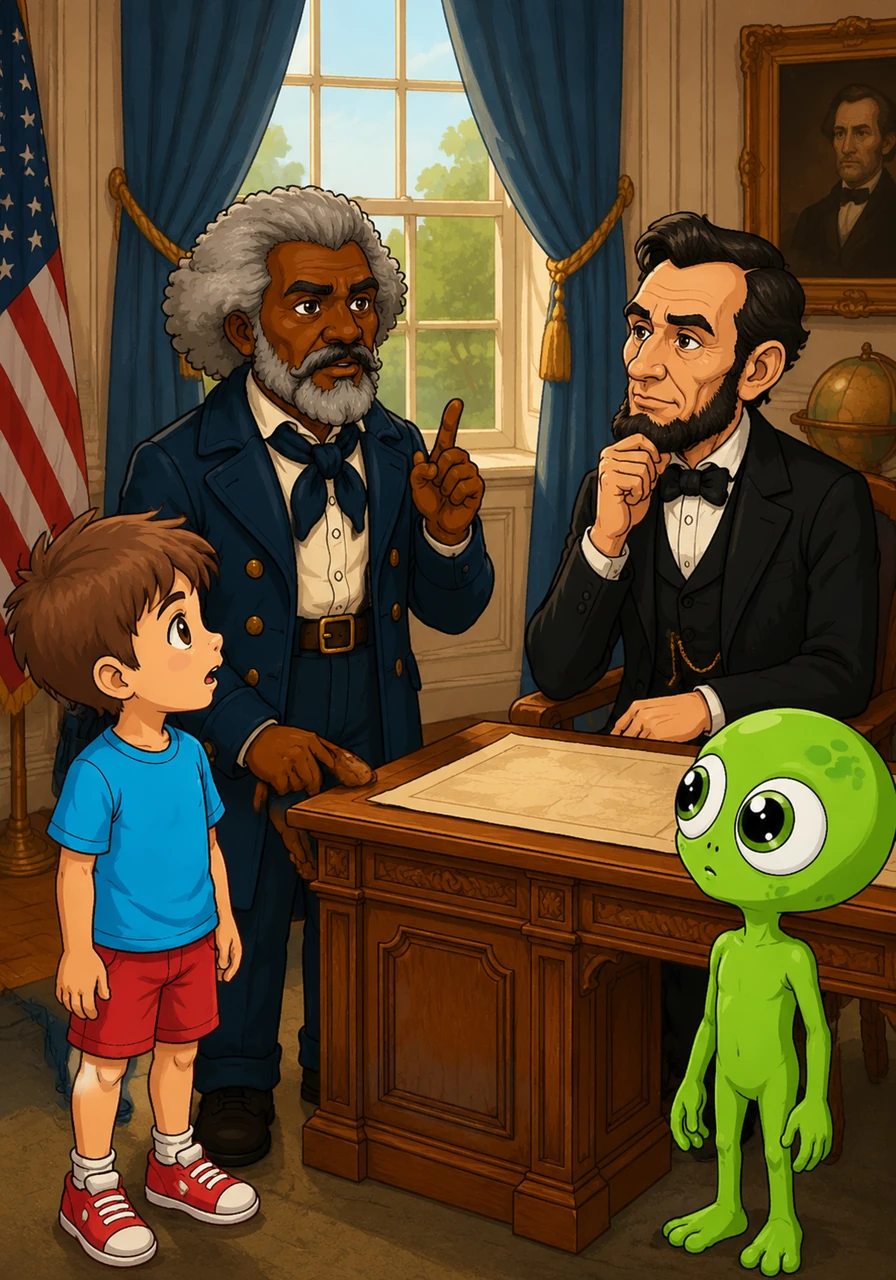 His fame grew so much that President Abraham Lincoln invited him to the White House to ask for his wise advice. Frederick became a trusted advisor, urging the President to make the total abolition of slavery the heart of the nation's mission.