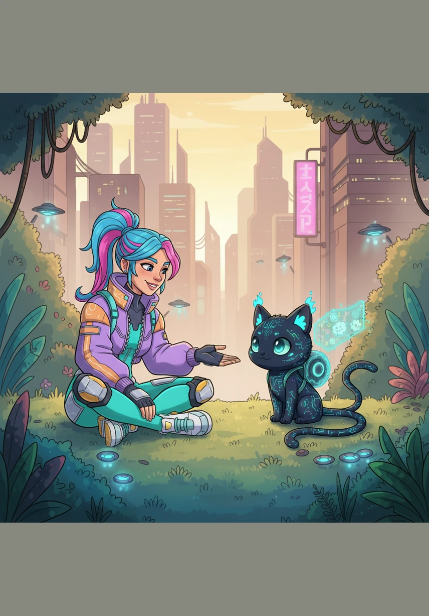 A traveler passing by stops to admire the glowing garden and hears the beauty of Elara’s song, offering a hand in genuine friendship. They sit together in the warmth of the afternoon sun, sharing stories and realizing that love is a bridge built slowly between two open souls.