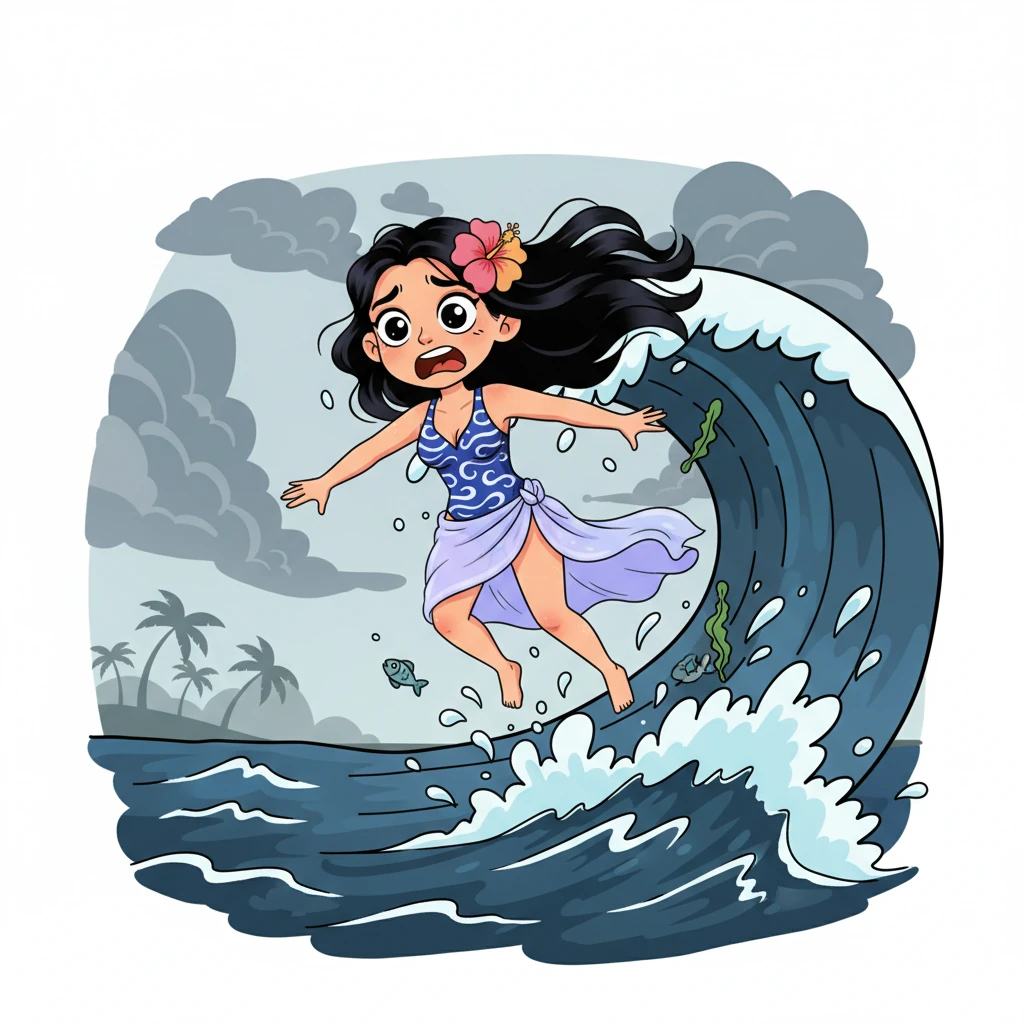 미라의 얼굴은 순식간에 공포로 일그러집니다. 그녀의 매혹적인 미소는 산산조각 나고, 눈앞에 펼쳐진 끔찍한 광경에 그녀는 말없이 경악합니다.