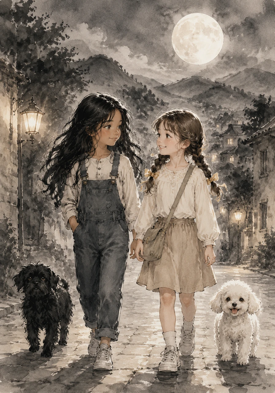 As the moon rises over the hills, Mía and Maite transform back into their normal clothes and walk home through the quiet town. With Ruffo and Alice by their side, they share a secret smile, knowing they are ready for their next magical adventure.