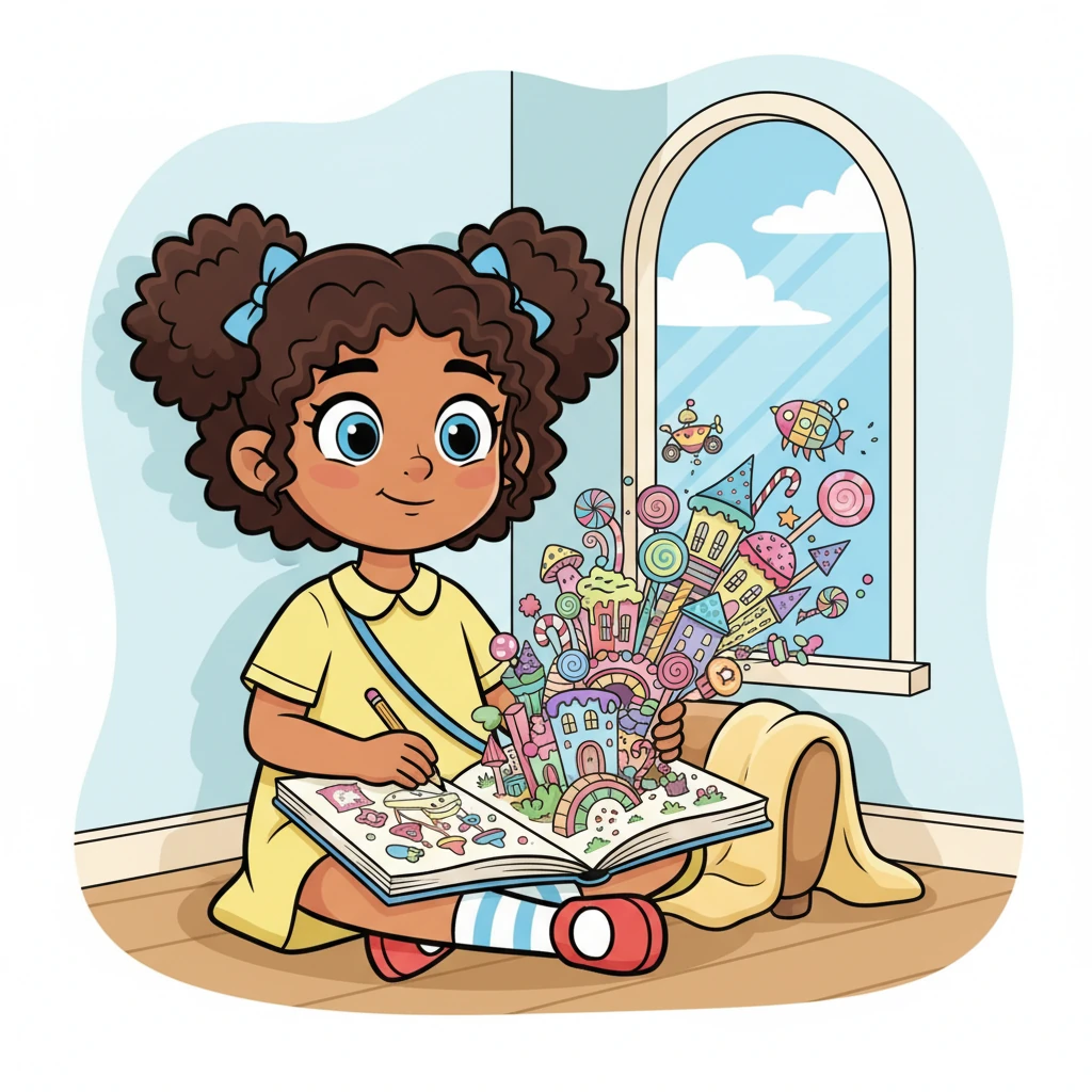 Escaping the chaos, Jo retreated to her favorite corner, her sketchbook open on her lap. Her pencil danced across the pages, bringing to life a magnificent, sprawling city filled with whimsical buildings and flying contraptions, a vibrant world where she felt completely in charge and at peace.
