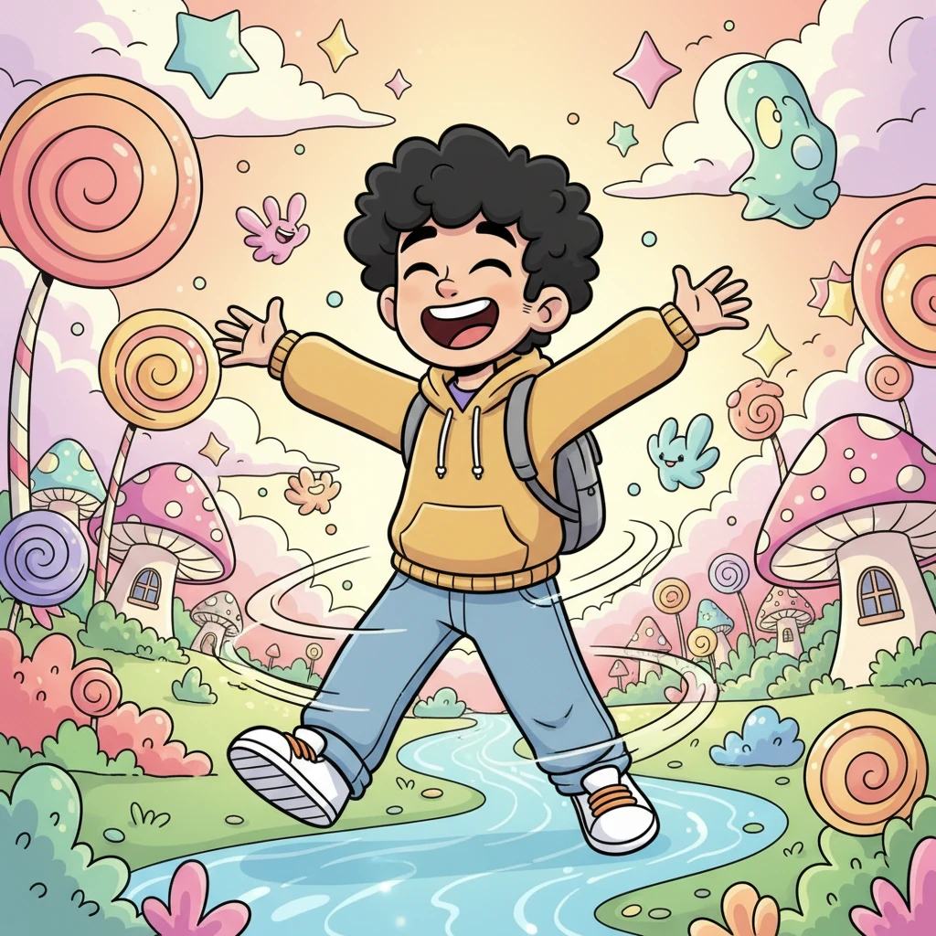 A genuine, joyful laugh bubbled up from Arthur's chest, echoing through the whimsical landscape. He spun around, taking in the impossible beauty, feeling lighter and freer than ever before. The dullness of his old life had vanished, replaced by an exhilarating sense of possibility.