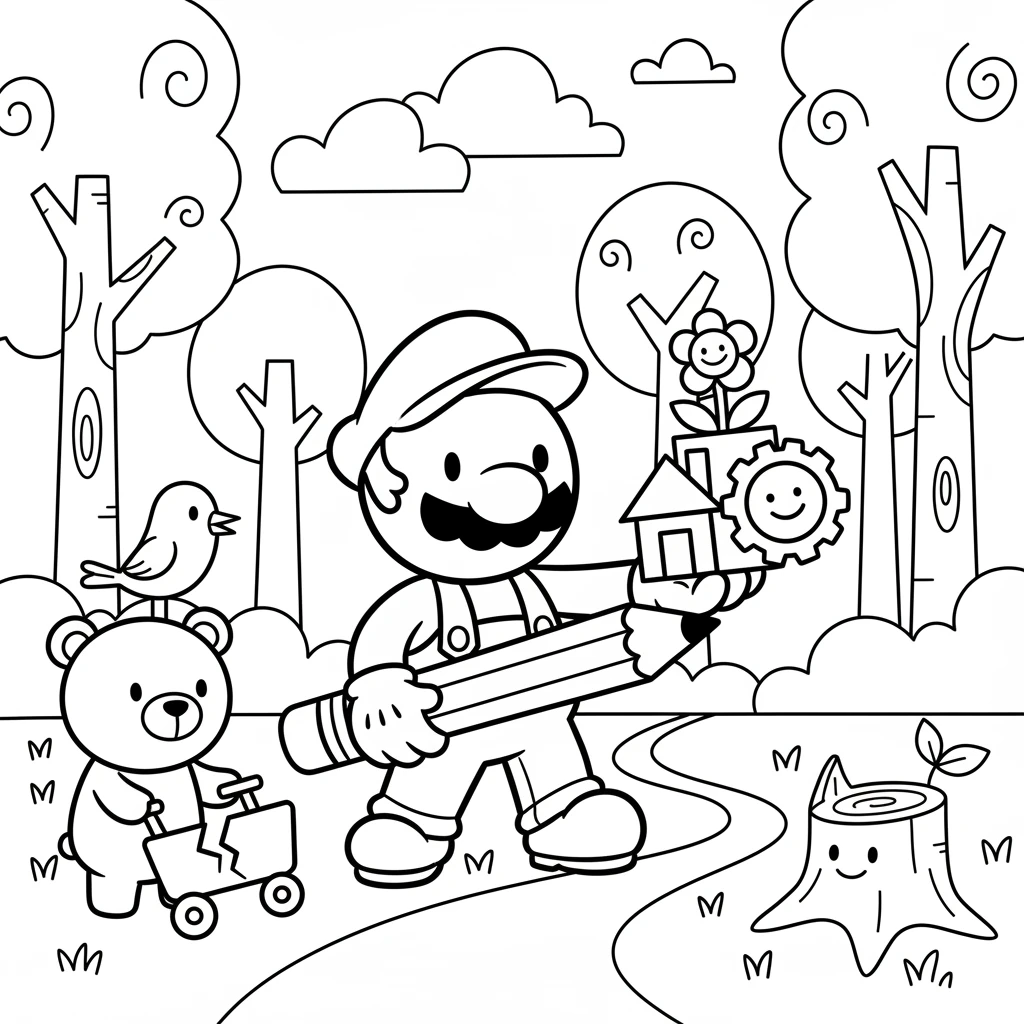 mario coloring page