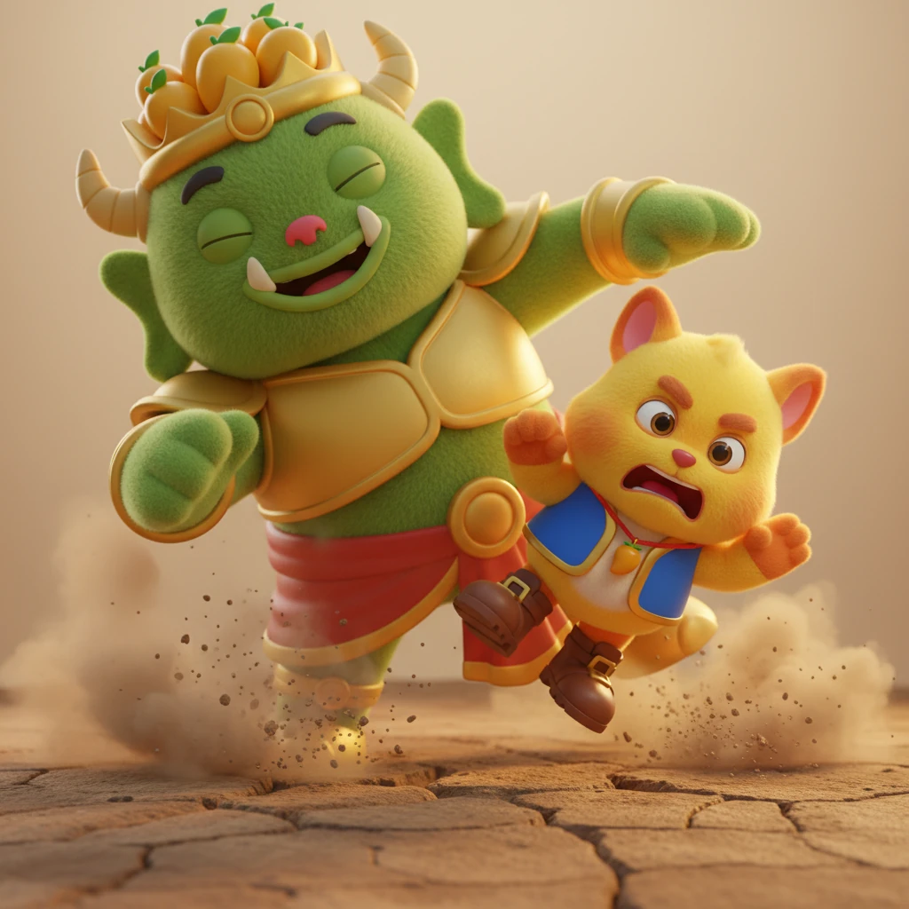 จู่ๆ ยักษ์ก็ละเมอพลิกตัวอย่างแรง พื้นดินสะเทือนเลื่อนลั่น ร่างของจ๊อกกี้เกือบจะถูกทับแบนติดพื้น เขาต้องกระโดดหลบแทบไม่ทัน หัวใจเต้นระรัวด้วยความหวาดกลัว