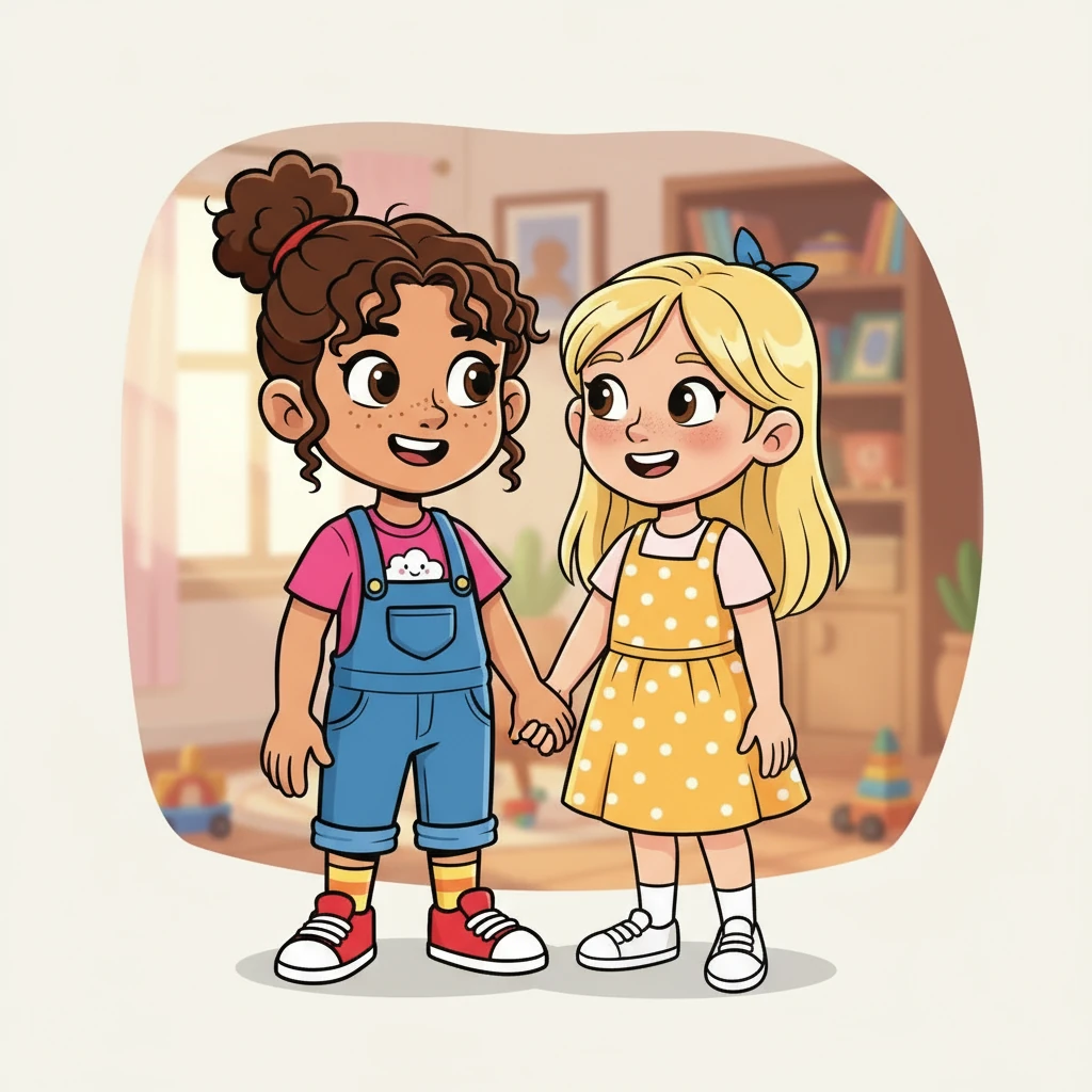Maya and Lina, side-by-side, smiled at each other. They understood that even though mistakes happen, true friendship can overcome challenges. They had a bond that would last, strengthened by shared experience and forgiveness.