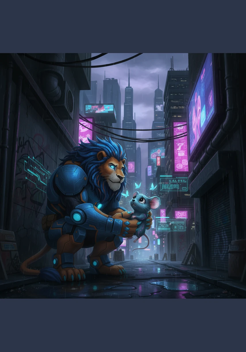 Leo tumbled to the ground, finally free from the hunter's grasp, and looked at Pip with newfound respect and gratitude. The mighty lion and the tiny mouse realized that no act of kindness is ever wasted, and they remained the best of friends from that day forward.