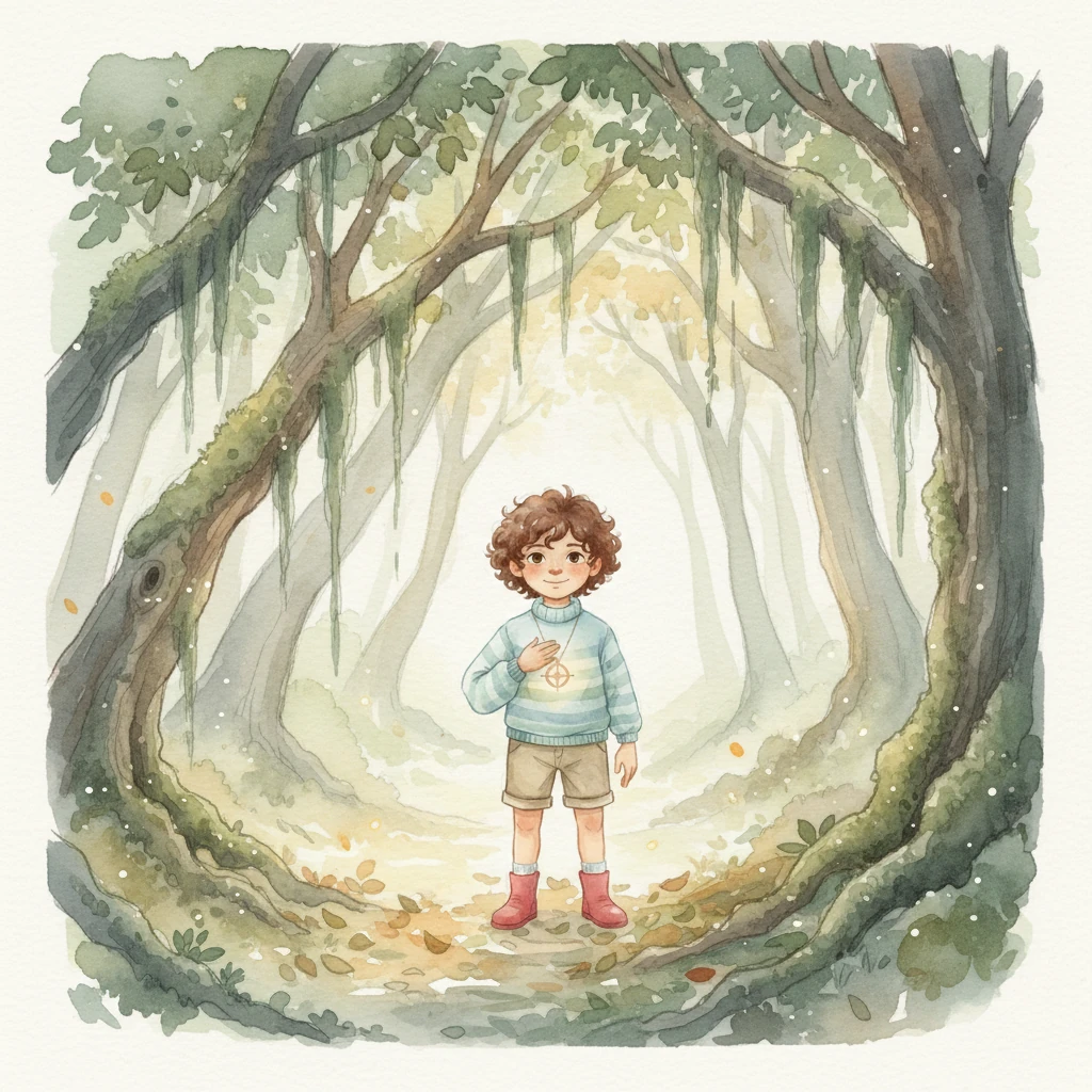 One particularly hazy morning, Lumi ventured into a whispered forest, where ancient trees with mossy beards seemed to watch over her. The dappled sunlight filtered through the leaves in shimmering patterns, making every step feel like walking through a dream. She felt a familiar flutter of uncertainty in her chest.