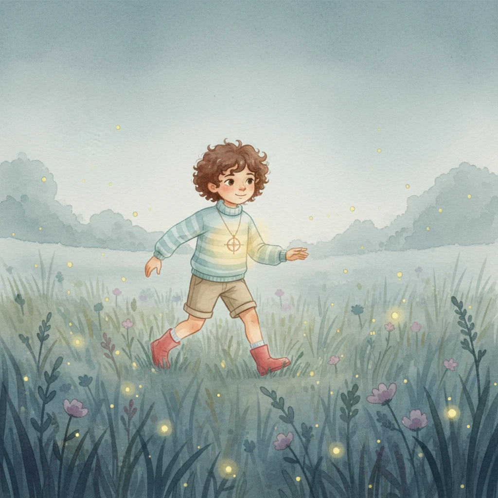 Intrigued, Lumi decided to follow this gentle luminescence. It led her through a meadow where fireflies blinked like scattered stars, their own lights mirroring the one within her. With each step, the inner glow seemed to grow a little brighter.