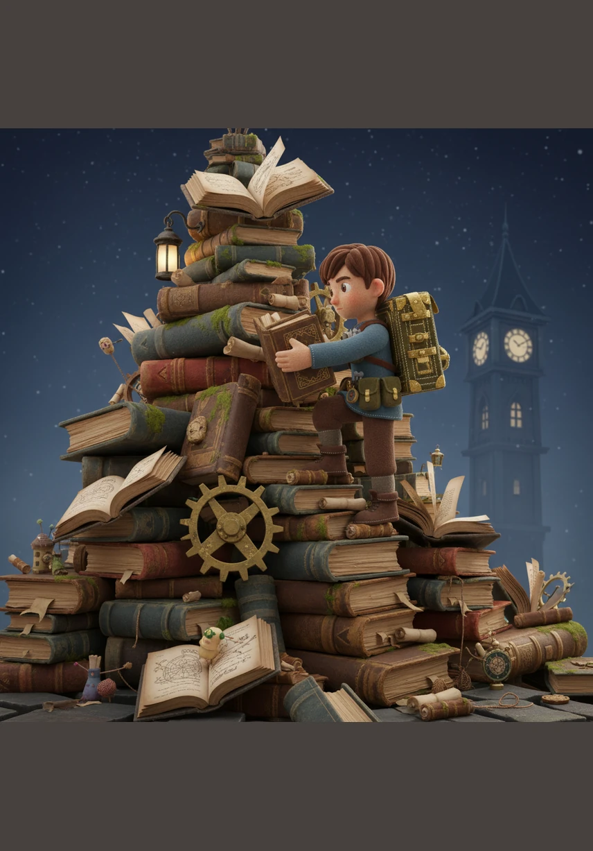 As he climbs the jagged Peak of Knowledge, Leo discards heavy sacks of distraction that were slowing him down. He organizes his remaining tools by their importance, finding that tackling the hardest tasks first gives him the momentum to reach the top.