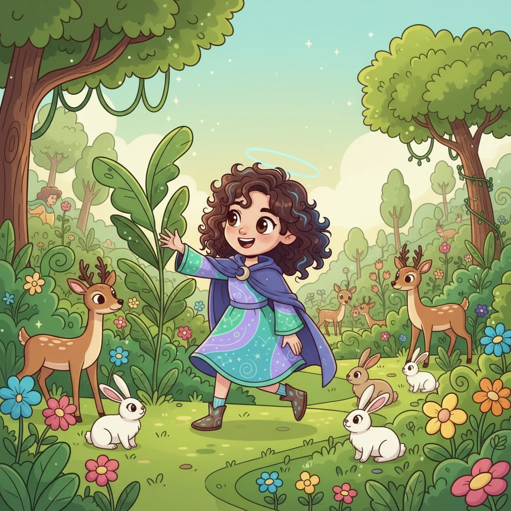 The Guide shows Aura a green channel, bursting with nature and life. Animals roam freely, plants grow tall, and people nurture the earth. Aura feels a deep sense of belonging and connection to the natural world.