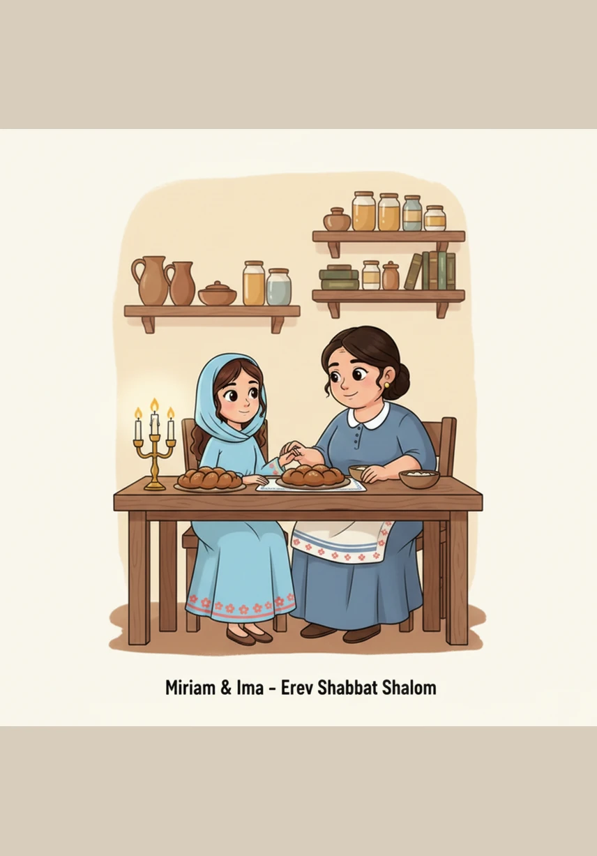 On Friday evening, Miriam watches her mother’s hands move in graceful circles over the Shabbat candles, ushering in a holy peace. While the world outside feels loud and demanding, she finds a momentary flicker of comfort in the ancient rhythm and warmth of her home.