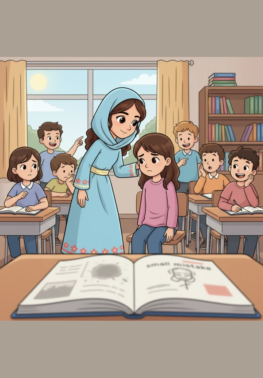 When a classmate is teased for a small mistake, Miriam feels a surge of courage and stands by her side, offering a quiet word of support. She realizes that being seen by the crowd isn't as important as seeing the needs of others and acting with a brave, kind heart.