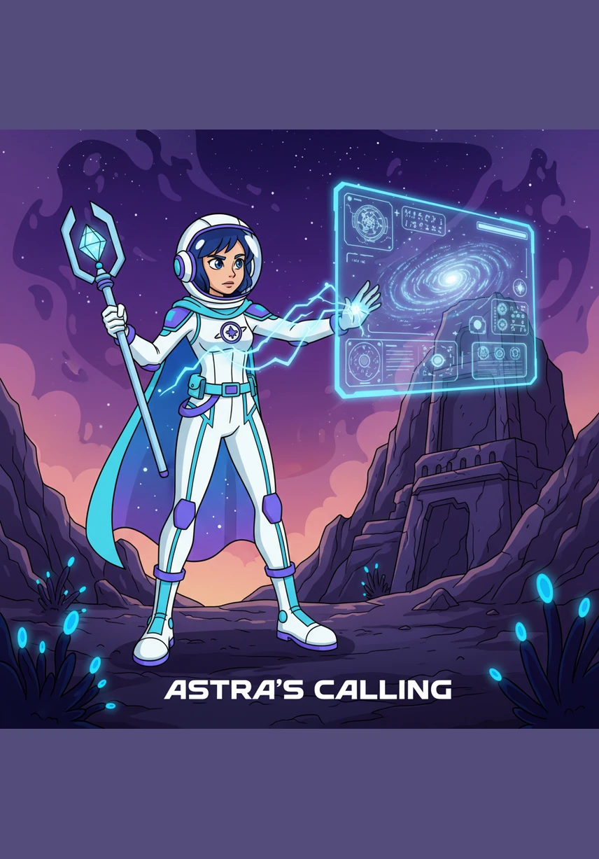 She reaches out to touch a floating seed that sparkles like a diamond in the golden light. Swirls of glowing pollen drift around her suit like golden stardust, illuminating the wonder in her eyes.