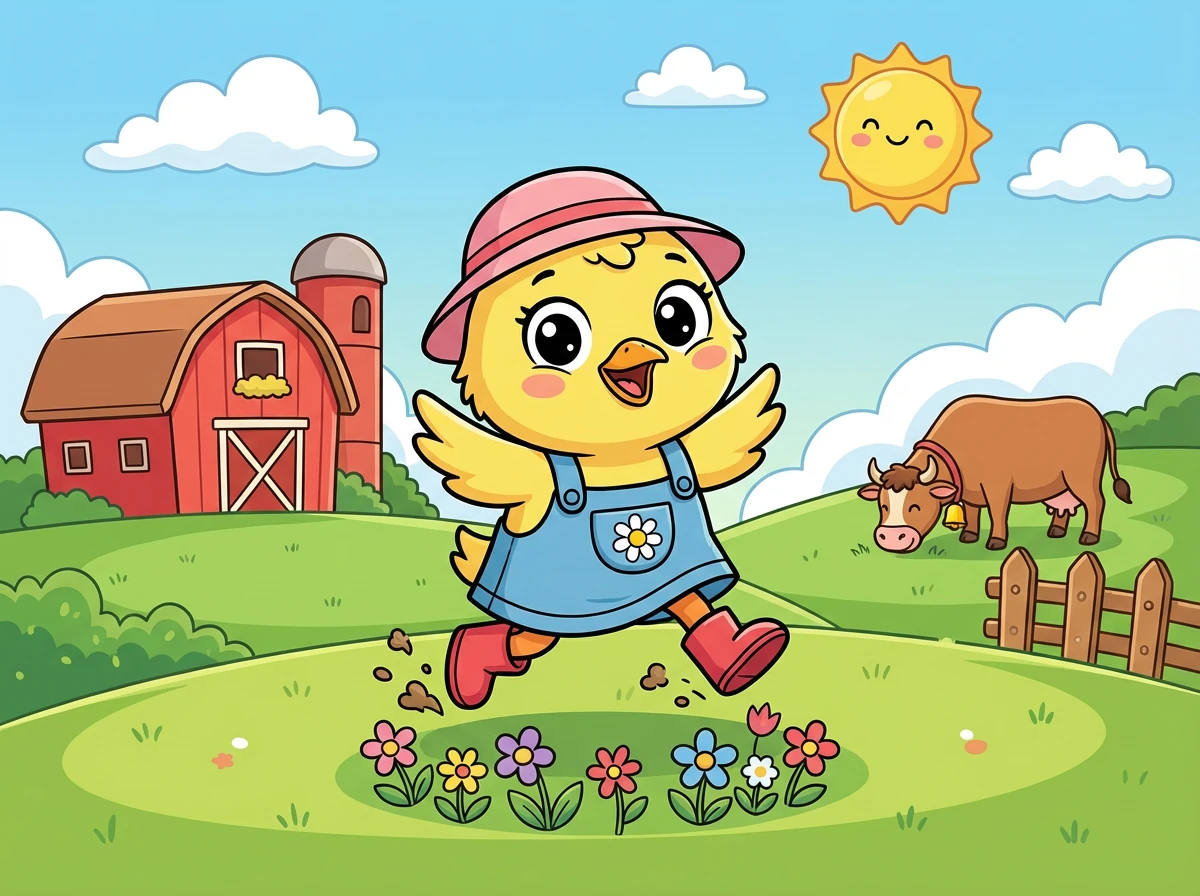 Di sebuah peternakan yang ceria, hiduplah seekor anak ayam bernama Cici. Cici sangat suka bermain dan menjelajahi setiap sudut peternakan.