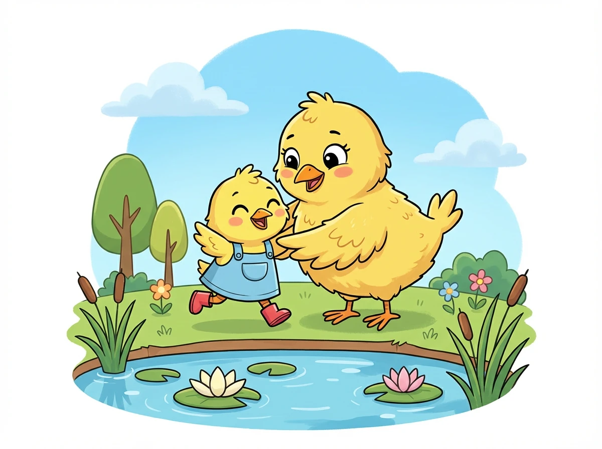 Akhirnya, mereka menemukan ibu Dodo di dekat kolam. Dodo sangat senang dan langsung berlari memeluk ibunya.