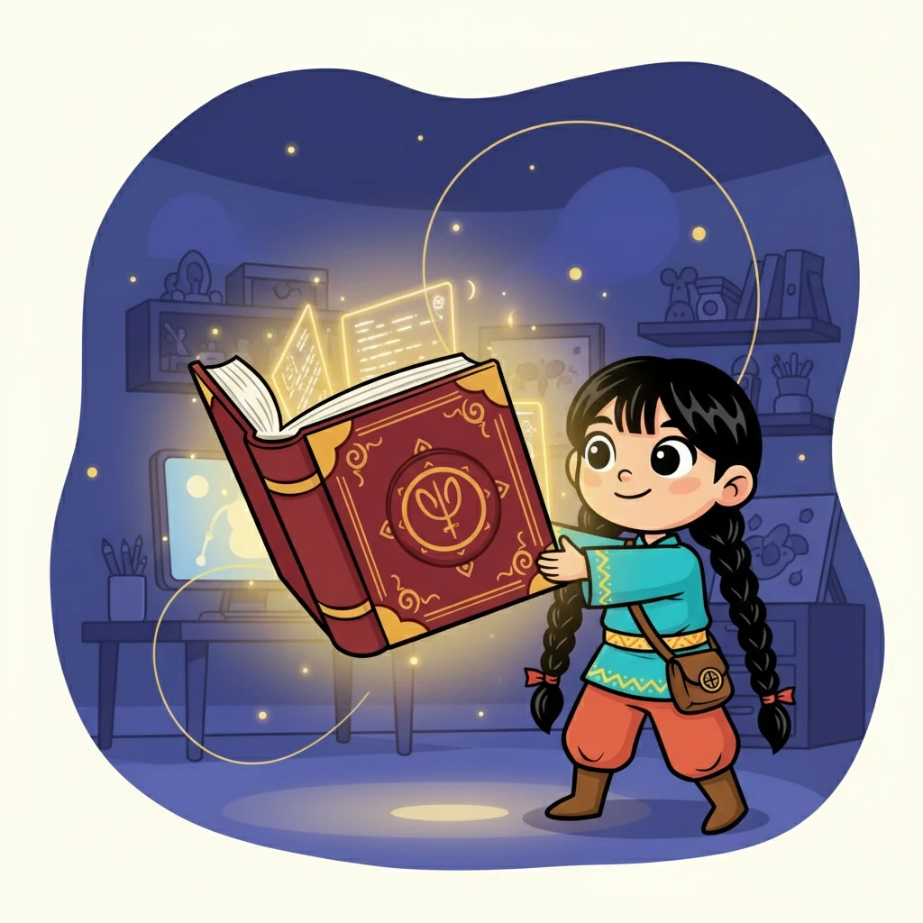 Кенеттен, экрандағы суретшінің сиқырлы кітабы пайда болды. Кітап Саулеге бағдарламаны қалай қолдану керектігін үйретуге дайын екенін айтты.