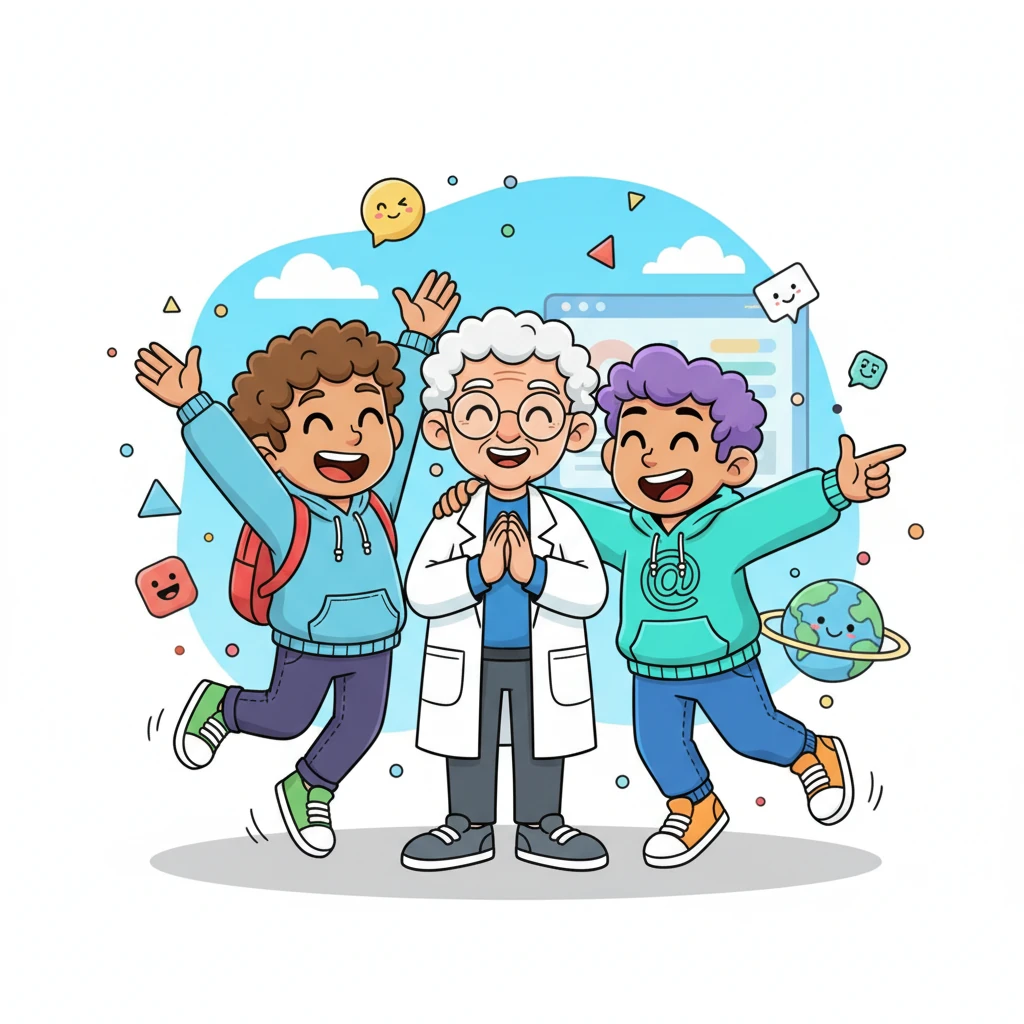 Wizzy Widget, Professor Pixel, and Leo celebrated their new, streamlined world of learning with a big, happy cheer. The digital system made school life easier, more organized, and filled with playful fun for every student and teacher.