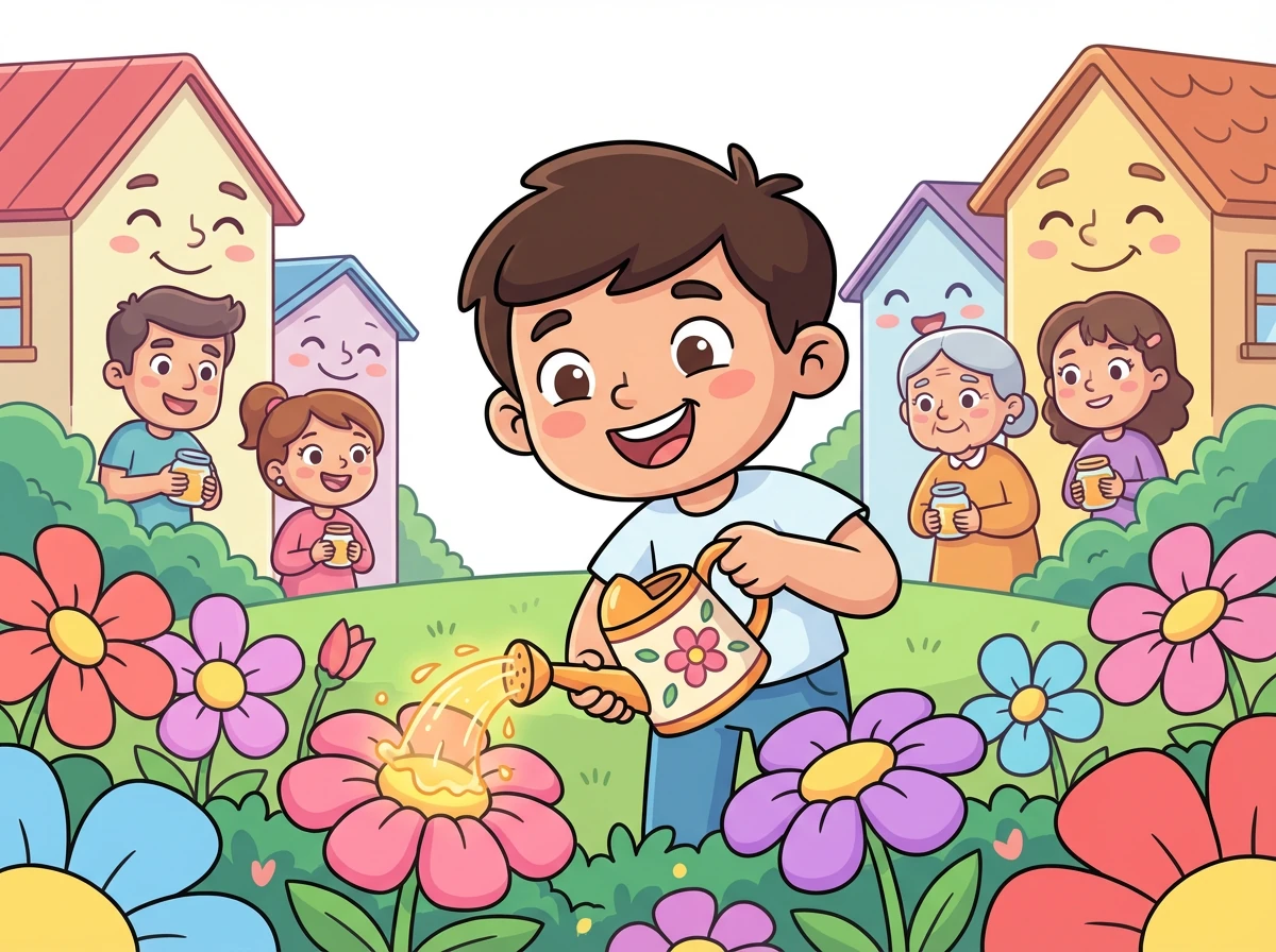 Ular birgalikda xonlik bo'ylab sayohat qilib, odamlarga mehr-oqibat va hamjihatlikni o'rgatishdi. Ular har bir uydan bir tomchi mehr olib, bog'dagi gullarni sug'orishdi.