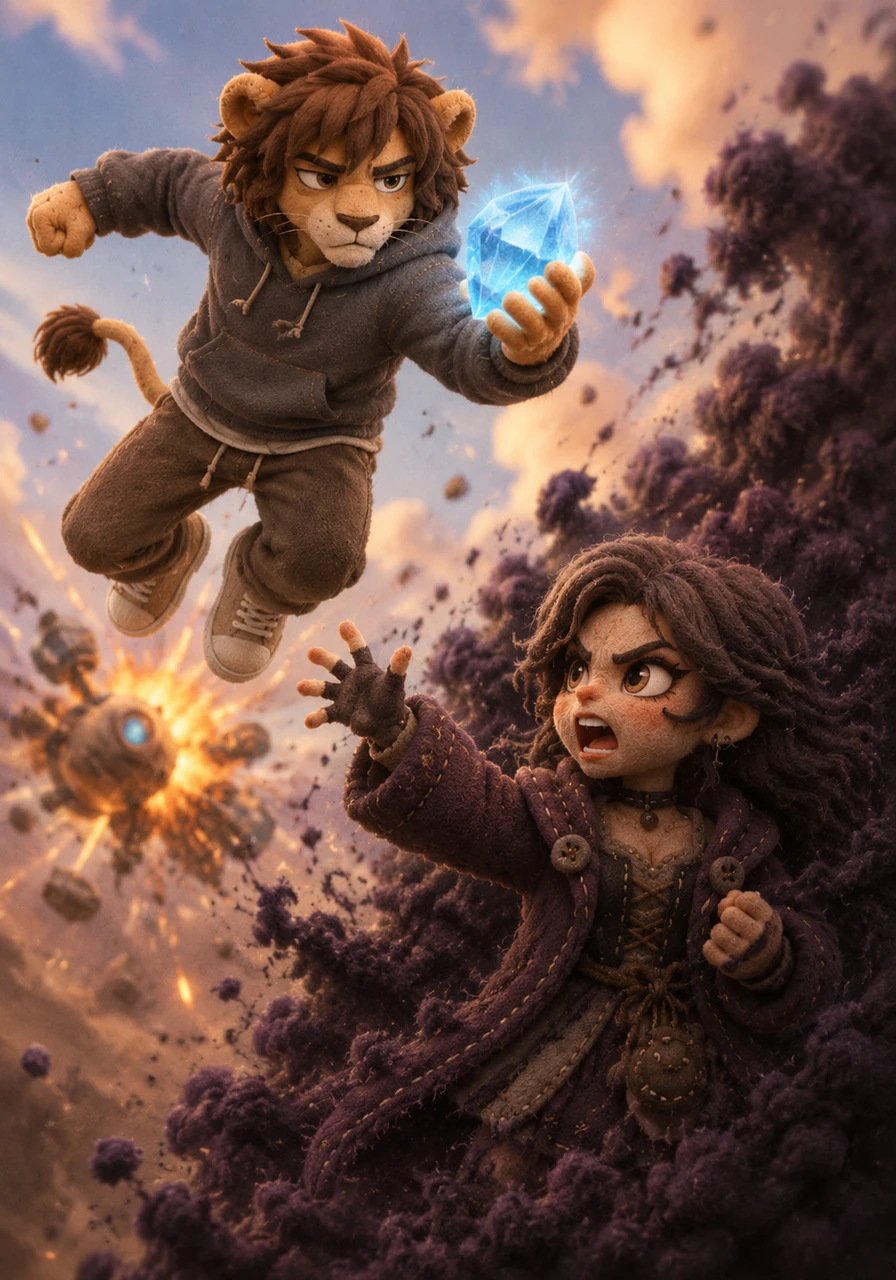 Using his incredible speed and flight, Leo soared into the air and intercepted the falling crystal just as the drone exploded into pieces. The villain snarled in frustration, realizing he was facing the offspring of the world's greatest retired defenders. With a harsh threat to return for the remaining five crystals, the cloaked figure vanished into a cloud of dark smoke.