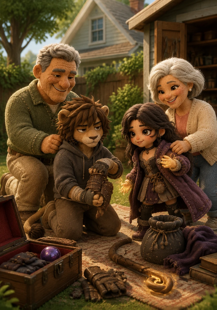 The next morning, the family stood together in their backyard, no longer hiding who they truly were as they prepared to protect their new home. Their parents pulled their old gear out of storage, helping Leo and Maya hone their skills for the battles that lay ahead. The quiet suburb was now the ultimate training ground for a new generation of heroes.