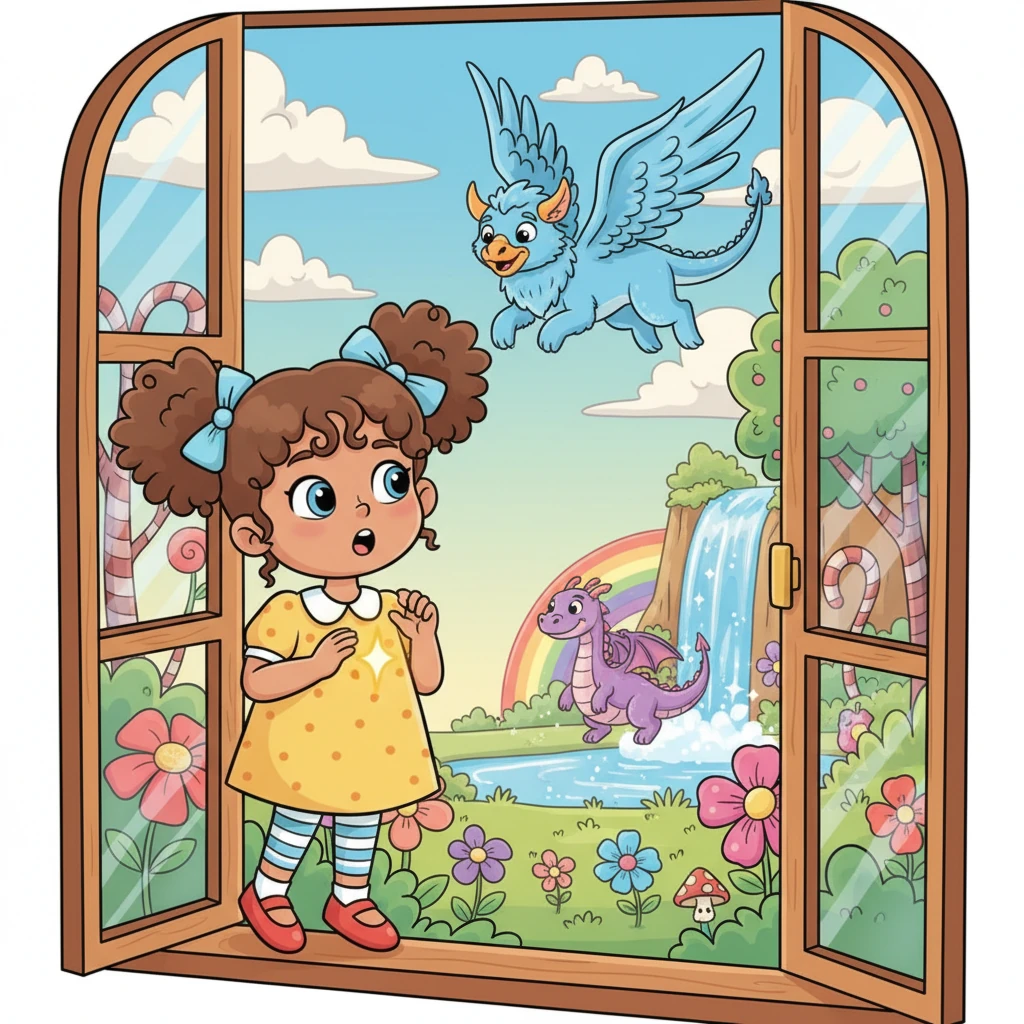 Suddenly, Lily looked out the window, her eyes wide with wonder. She imagined all sorts of amazing creatures roaming free, her heart longing to see them up close. A little spark of adventure ignited inside her.