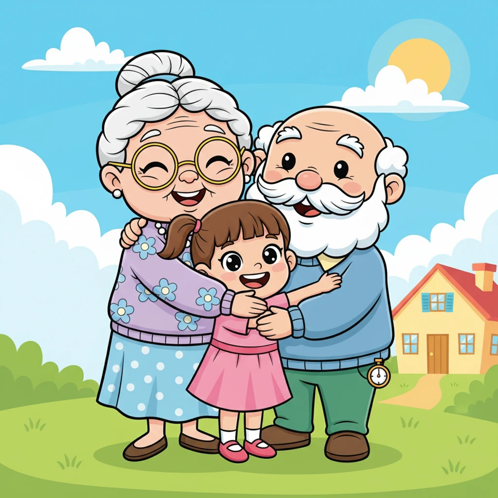 Баба Славица ја прегрна Ана силно, нејзините очи полни со радост и љубов. Дедо Марко им се придружи во топла семејна прегратка. Тоа беше совршен почеток на еден прекрасен ден.