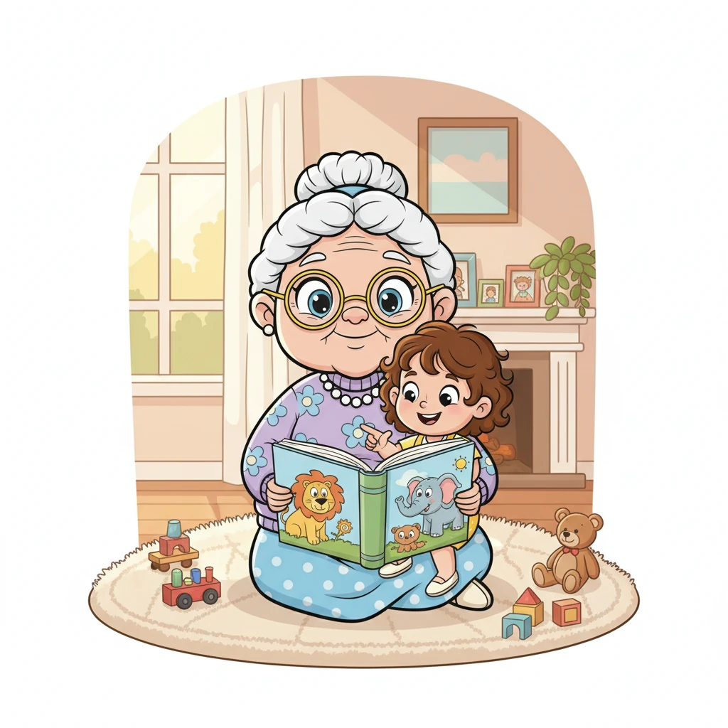 По сите игри, Баба Славица седна на мекиот тепих, држејќи ја Ана близу до себе. Таа ѝ читаше од шарена сликовница, покажувајќи ѝ ги смешните животни. Тоа беше мирен и нежен момент на блискост.