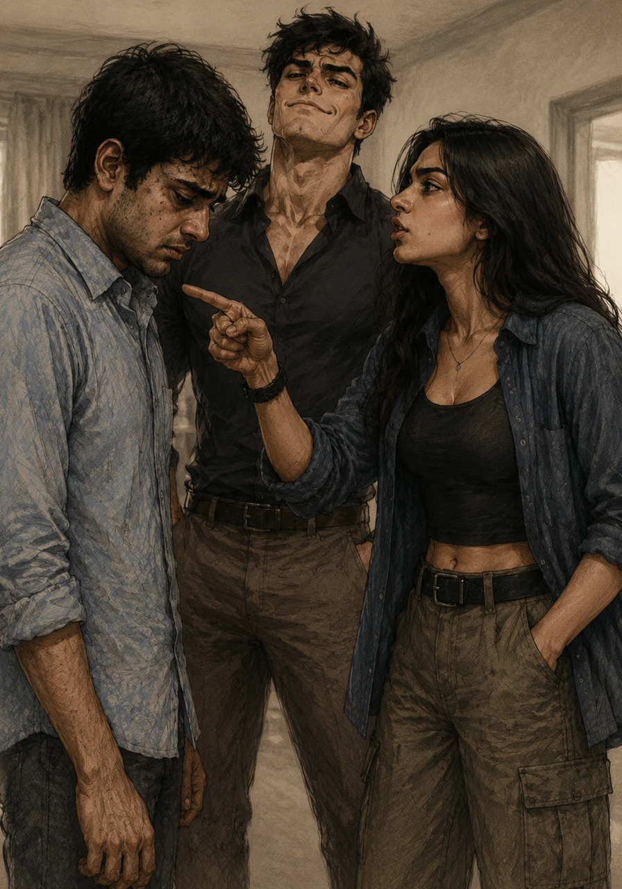 Harsh stands tall beside her with a cruel smirk on his face, as Kanika forces Harshit to stand there and listen to exactly why he will never be enough for her. She describes his flaws with a sharp and cruel precision, relishing the look of absolute devastation on his face.