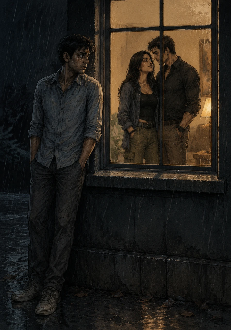 Harshit stands alone in the cold night, watching the silhouettes of Kanika and Harsh through the window, finally realizing the depth of the betrayal. He is left with the ruins of his trust, a broken man who learned the hard way that some hearts are engineered to deceive.