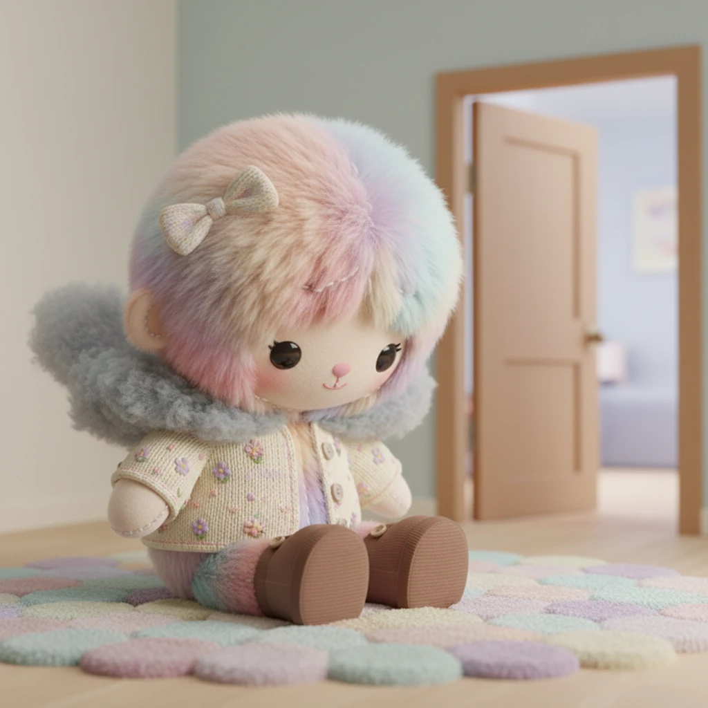 Valerie sat hunched on the soft, plush rug, a small, rounded figure lost in a sea of muted colors. She watched the empty doorway where Stiles had just vanished, a heavy, fuzzy cloud of defeat settling around her shoulders.