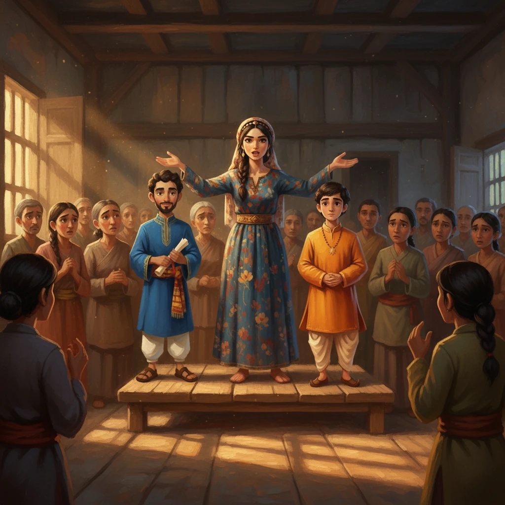 Di balai raya kampung yang suram, Wira Cilik berkumpul, wajah mereka serius tetapi penuh tekad. Rania berdiri di hadapan penduduk yang masih resah, suaranya lantang dan bersemangat. Dia menyeru agar mereka menggabungkan ilmu, teknologi, dan perpaduan untuk menghadapi ancaman yang semakin membesar.